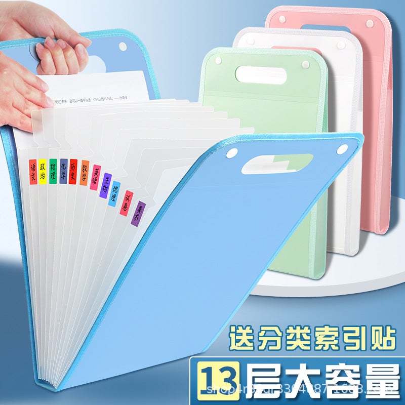 A4 Portable Organ Bag Student Folder Multi-Layer Vertical Classification Subject Organizing Artifact Book Test Paper Storage Bag - Image 2